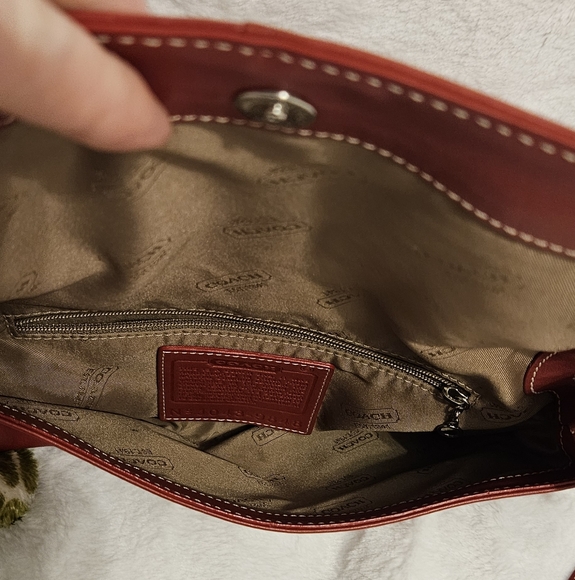 Coach legacy Red Flap convertible leather vintage crossbody #9848 - Picture 3 of 8